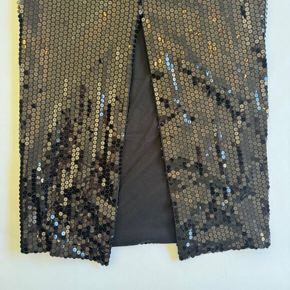 Vintage 90's LAUNDRY by Shelli Segal Black Sequin Slip Dress (Size 2) - Picture 6 of 8